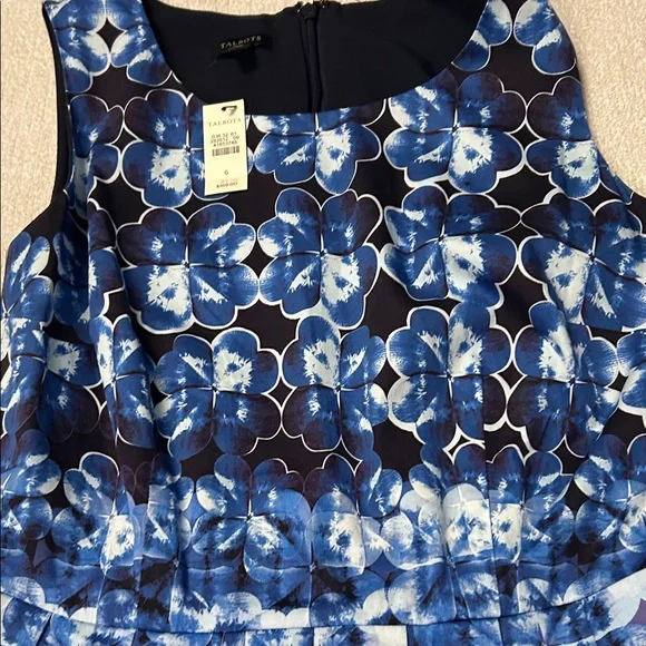 Talbots Blue Floral Checkered Dress - Picture 3 of 9